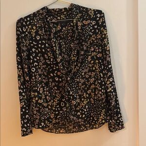 Floral Print Women's Top - Black